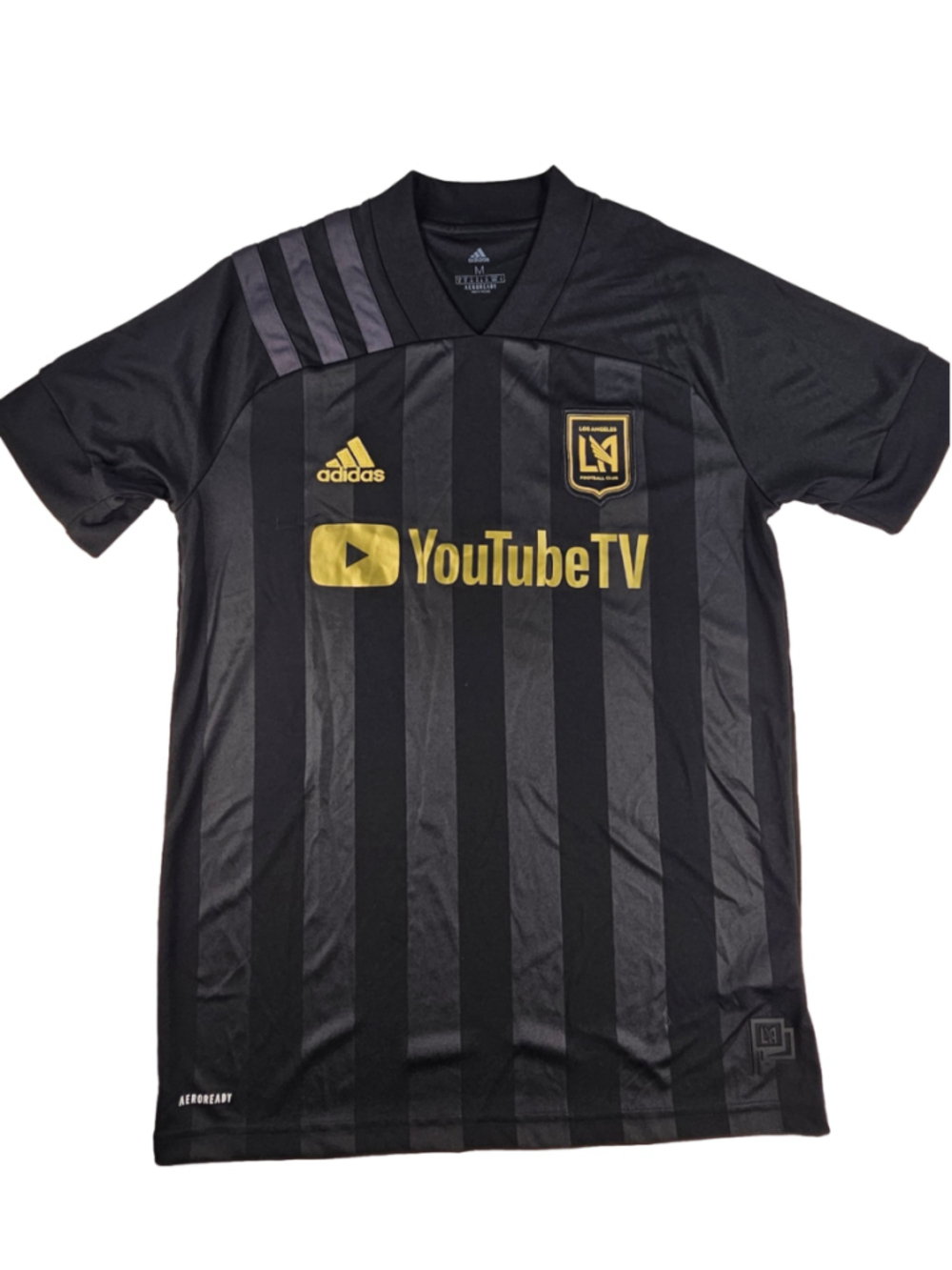 Adidas LAFC Jersey Mens M Black Gold YouTube TV 2020 Home MLS Soccer